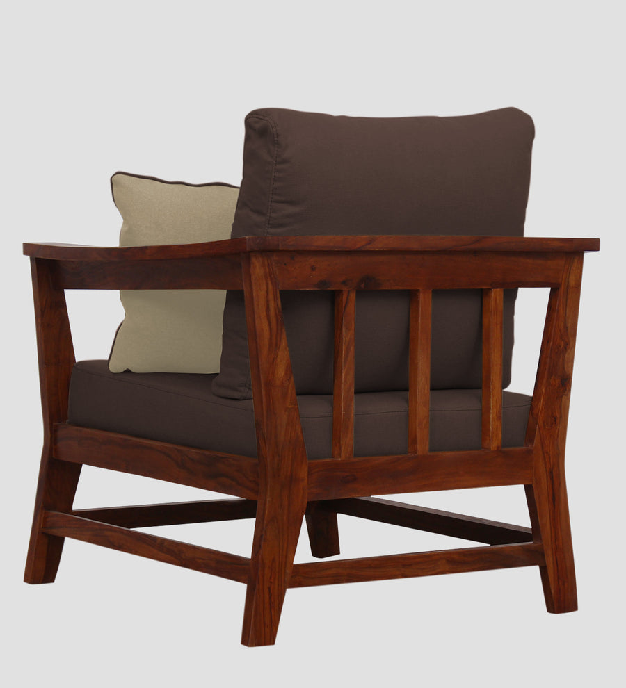 Fuju Fabric 1 Seater Sofa In Caramel Brown Colour - Febonic Living