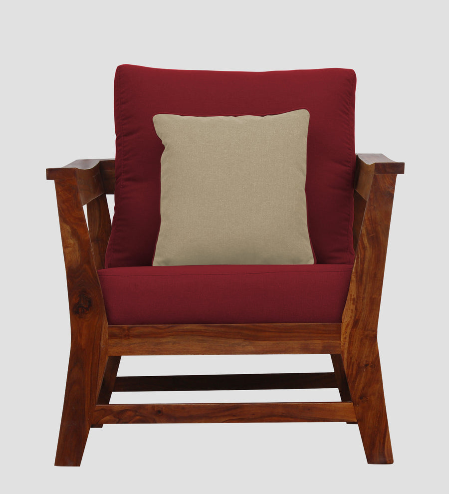 Fuju Fabric 1 Seater Sofa In Chilli Red Colour - Febonic Living