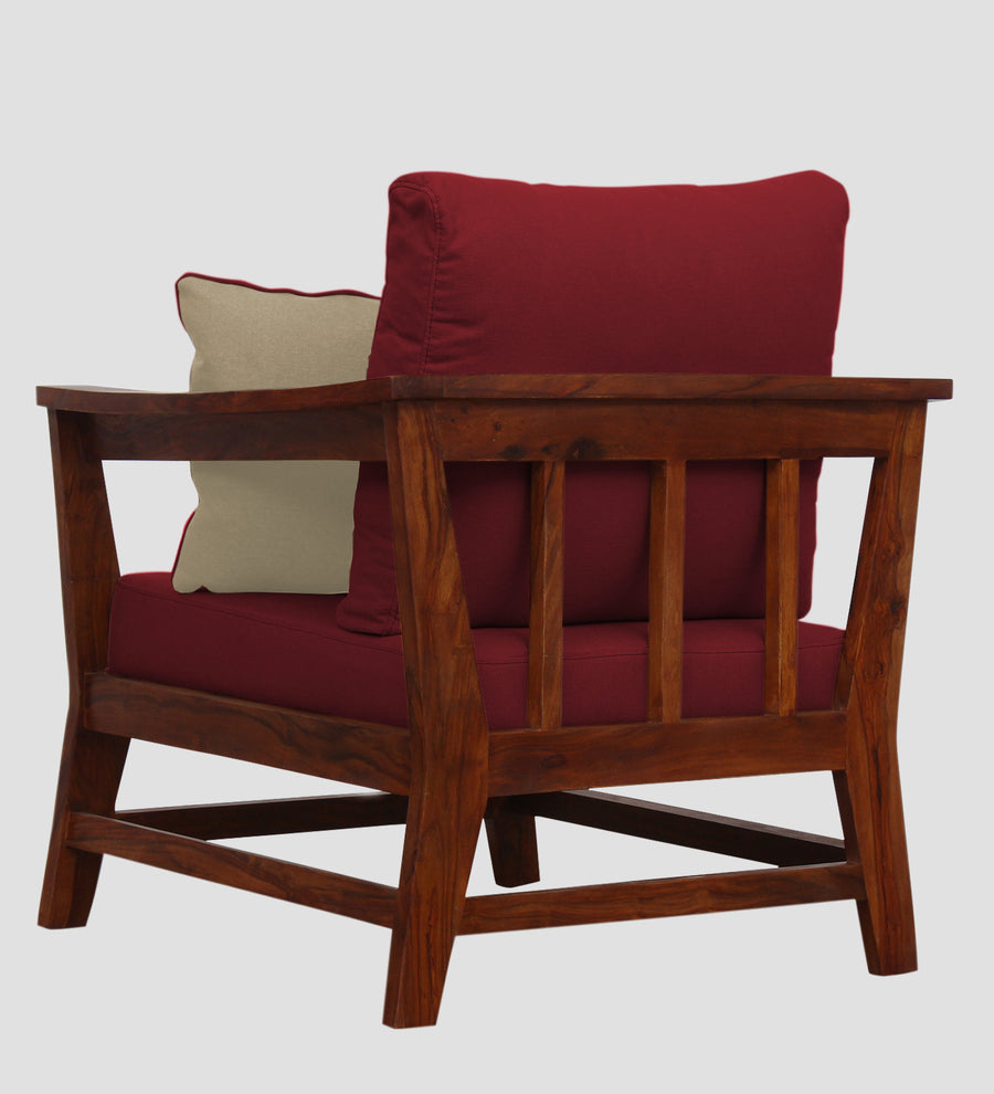 Fuju Fabric 1 Seater Sofa In Chilli Red Colour - Febonic Living