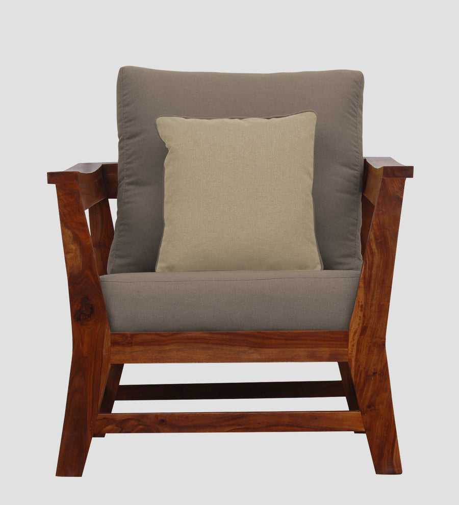 Fuju Fabric 1 Seater Sofa In Hazel Beige Colour - Febonic Living
