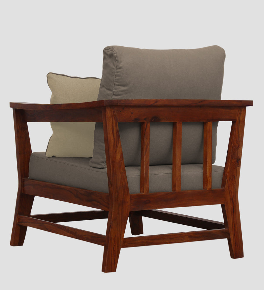Fuju Fabric 1 Seater Sofa In Hazel Beige Colour - Febonic Living