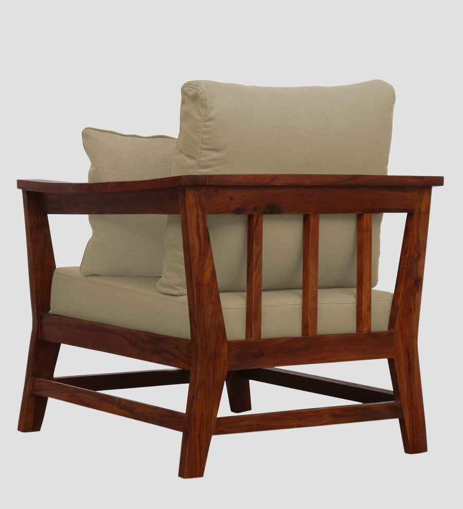 Fuju Fabric 1 Seater Sofa In Honey Beige Colour - Febonic Living