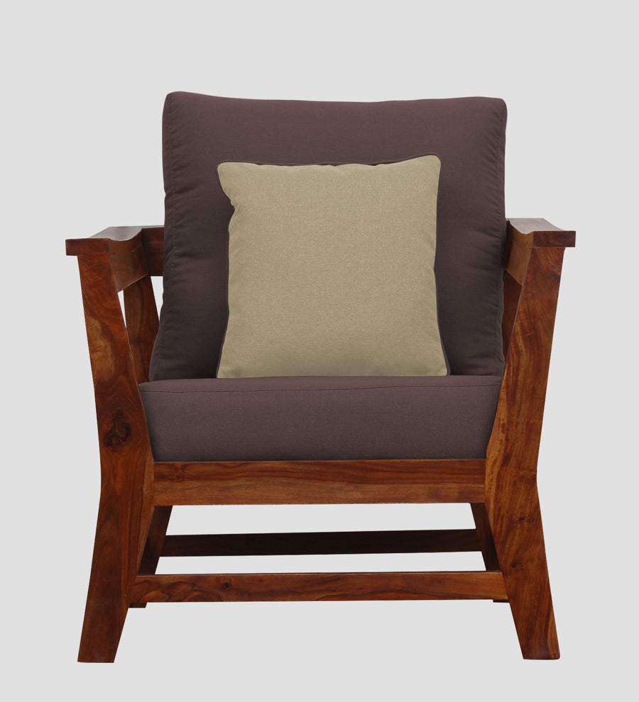 Fuju Fabric 1 Seater Sofa In Night Brown Colour - Febonic Living