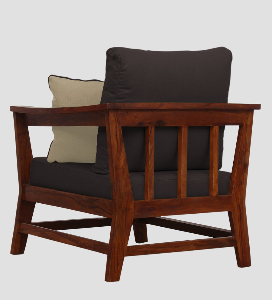 Fuju Fabric 1 Seater Sofa In Pebble Brown Colour - Febonic Living