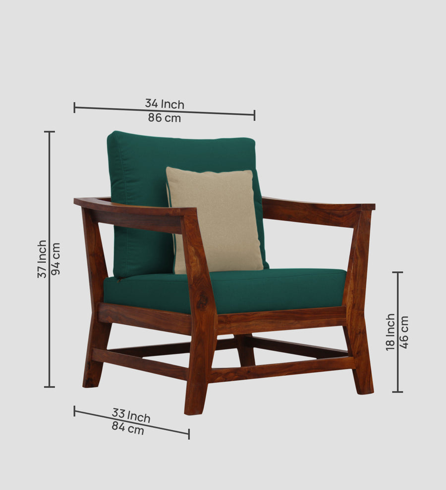 Fuju Fabric 1 Seater Sofa In Sage Green Colour - Febonic Living