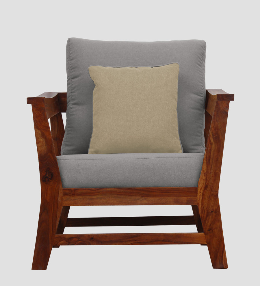 Fuju Fabric 1 Seater Sofa In Silver Grey Colour - Febonic Living