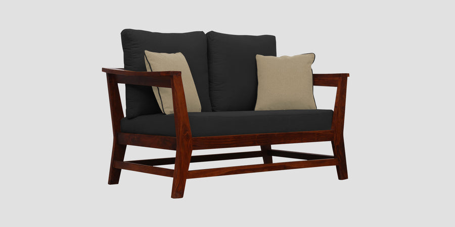 Fuju Fabric 2 Seater Sofa In Bitter Black Colour - Febonic Living