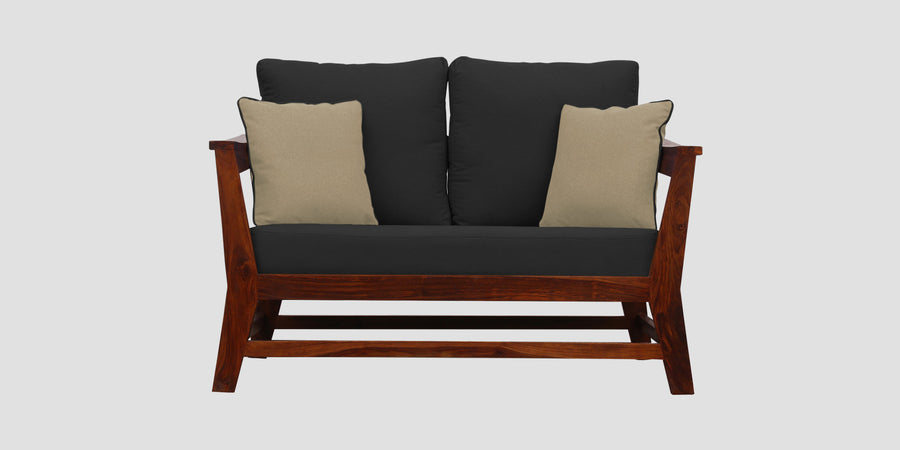 Fuju Fabric 2 Seater Sofa In Bitter Black Colour - Febonic Living