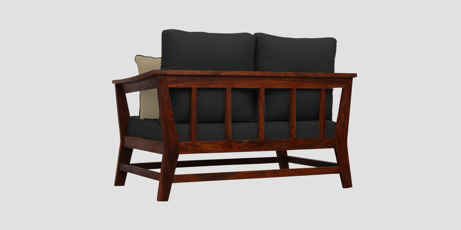 Fuju Fabric 2 Seater Sofa In Bitter Black Colour - Febonic Living