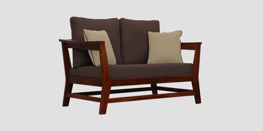 Fuju Fabric 2 Seater Sofa In Caramel Brown Colour - Febonic Living
