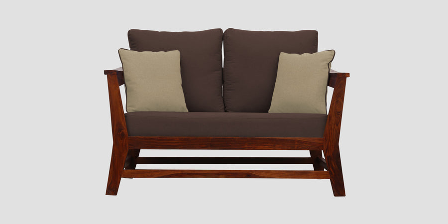 Fuju Fabric 2 Seater Sofa In Caramel Brown Colour - Febonic Living