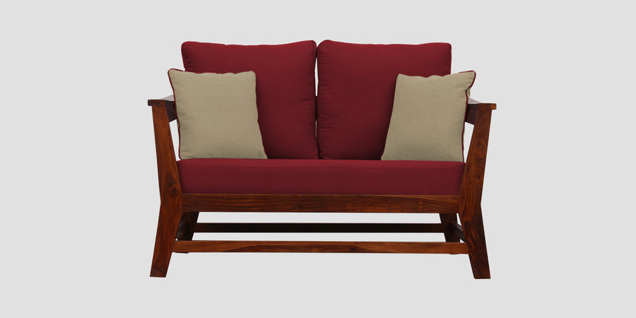 Fuju Fabric 2 Seater Sofa In Chilli Red Colour - Febonic Living