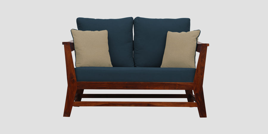 Fuju Fabric 2 Seater Sofa In Cool Blue Colour - Febonic Living