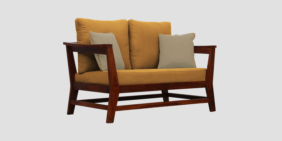 Fuju Fabric 2 Seater Sofa In Corn Yellow Colour - Febonic Living