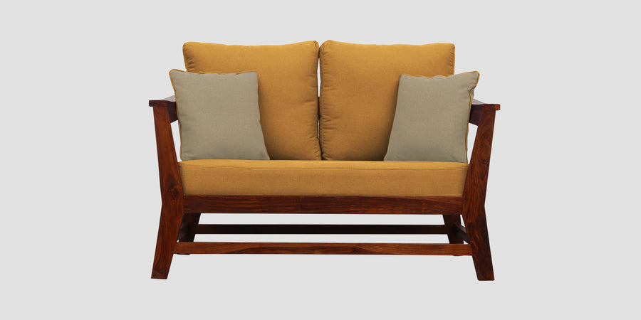 Fuju Fabric 2 Seater Sofa In Corn Yellow Colour - Febonic Living