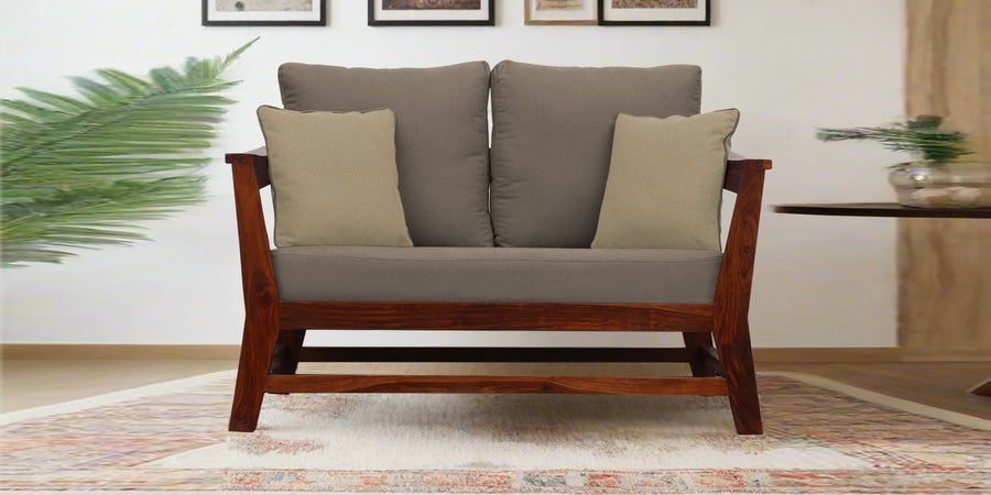 Fuju Fabric 2 Seater Sofa In Hazel Beige Colour - Febonic Living