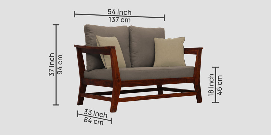 Fuju Fabric 2 Seater Sofa In Hazel Beige Colour - Febonic Living