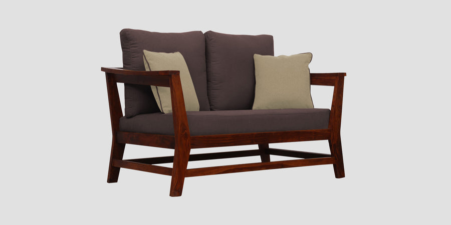 Fuju Fabric 2 Seater Sofa In Night Brown Colour - Febonic Living