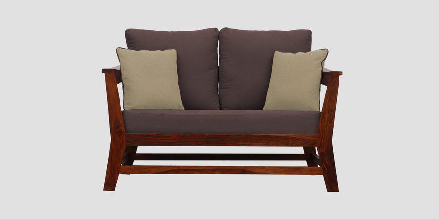 Fuju Fabric 2 Seater Sofa In Night Brown Colour - Febonic Living