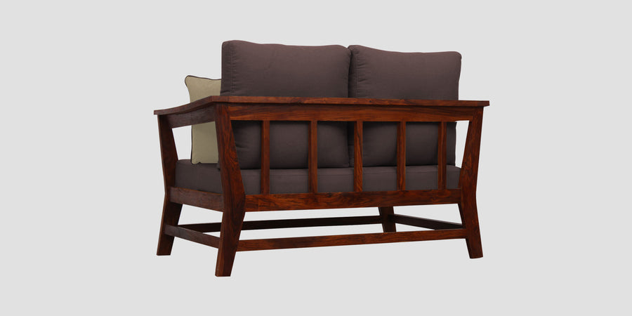 Fuju Fabric 2 Seater Sofa In Night Brown Colour - Febonic Living