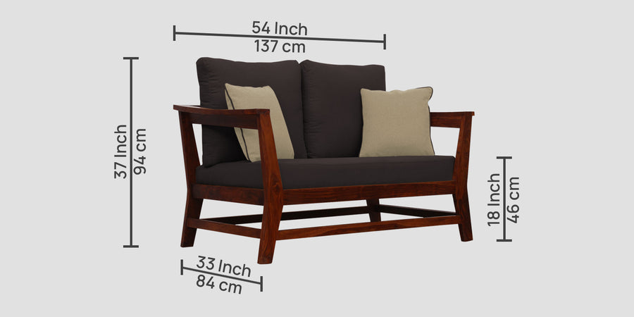 Fuju Fabric 2 Seater Sofa In Pebble Brown Colour - Febonic Living