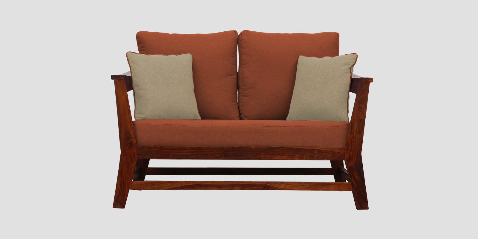 Fuju Fabric 2 Seater Sofa in Crypto Royal Orange Colour - Febonic Living