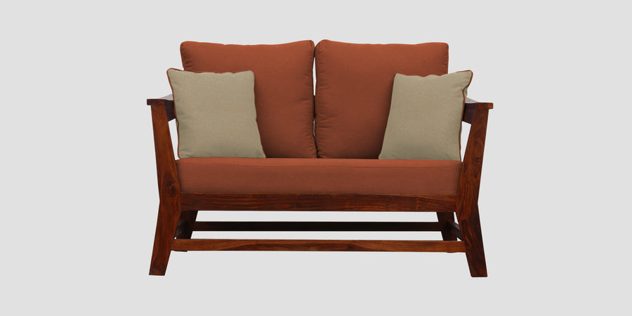 Fuju Fabric 2 Seater Sofa In Royal Orange Colour - Febonic Living