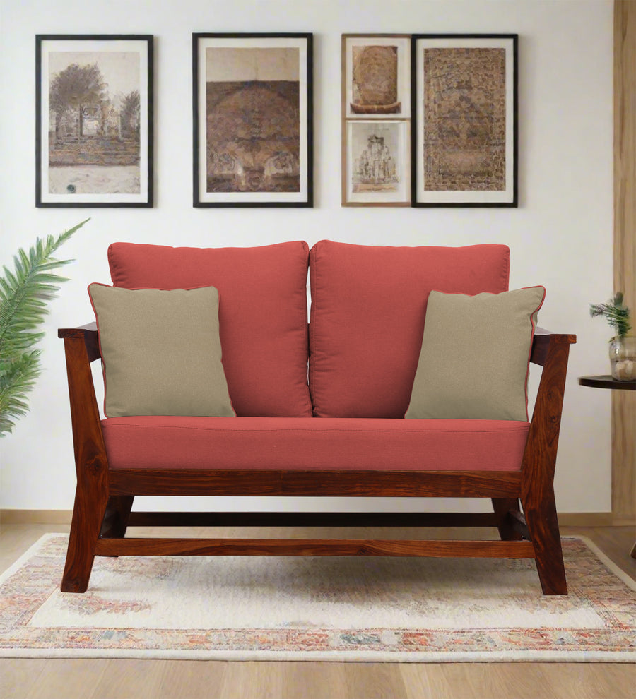 Fuju  2 Seater Fabric Sofa - Salmon Pink by Febonic Living