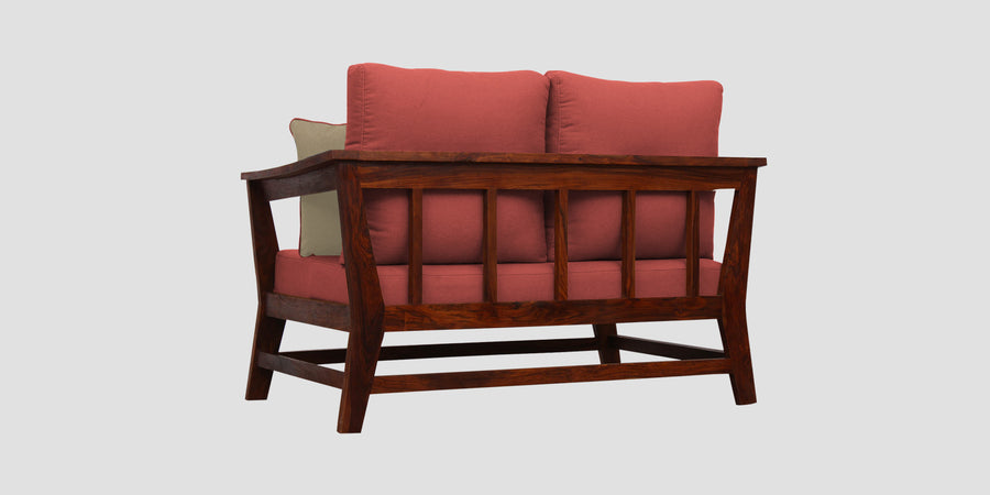 Fuju Fabric 2 Seater Sofa In Salmon Pink Colour - Febonic Living