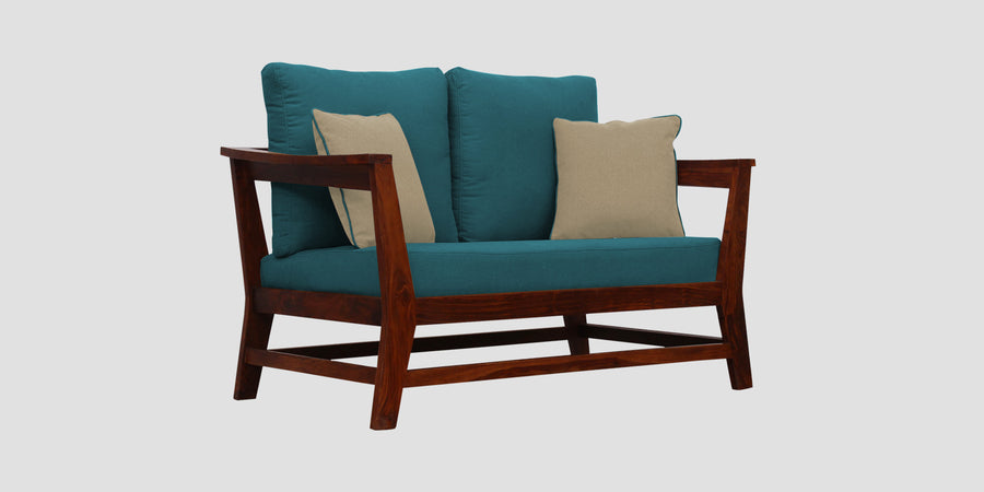 Fuju Fabric 2 Seater Sofa In Water Blue Colour - Febonic Living