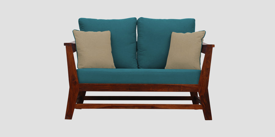 Fuju Fabric 2 Seater Sofa In Water Blue Colour - Febonic Living