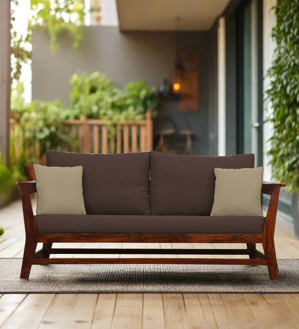 Fuju Fabric 3 Seater Sofa in Crypto Caramel Brown Colour
