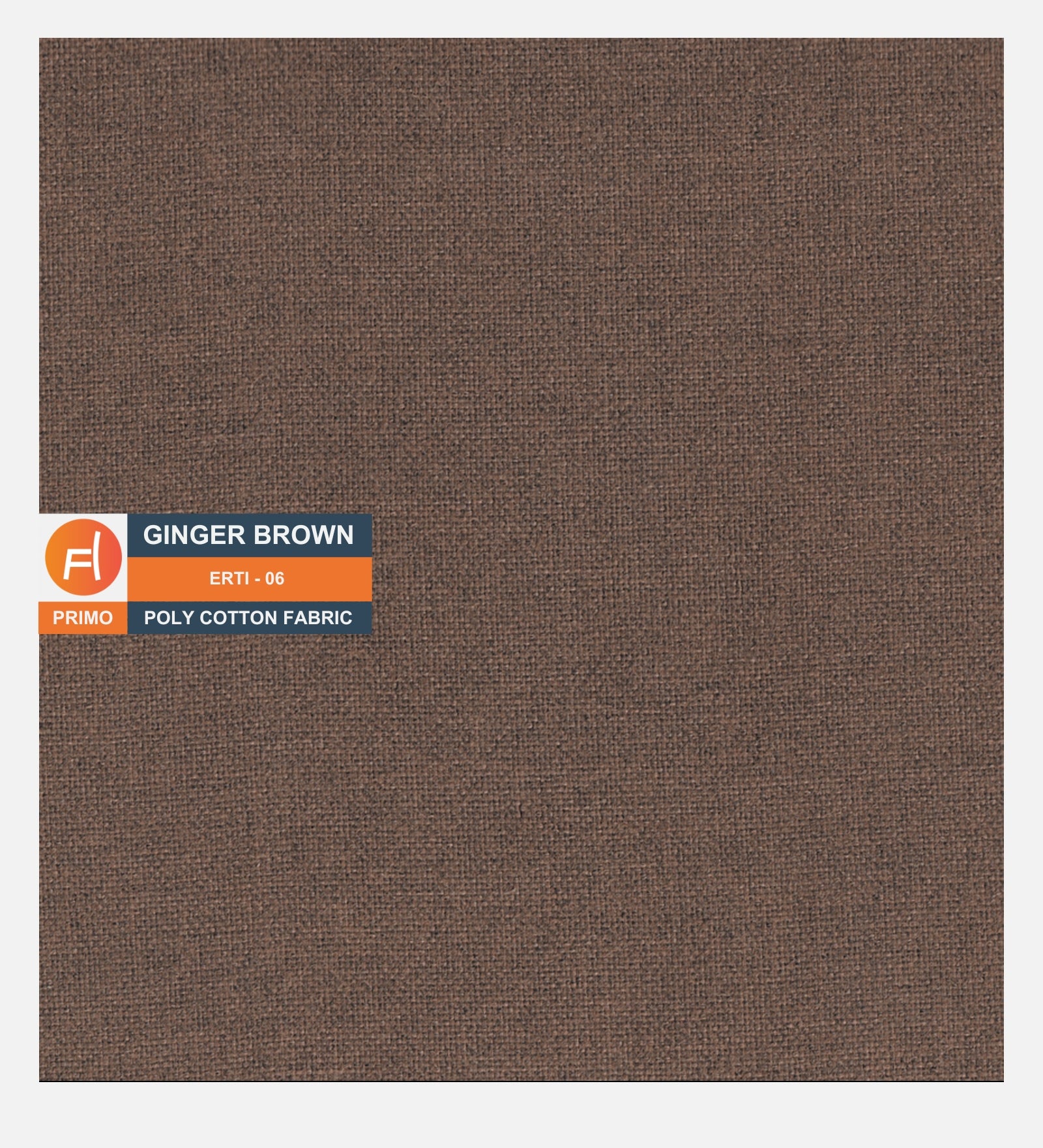 Primo Poly Cotton Fabric Ginger Brown Colour