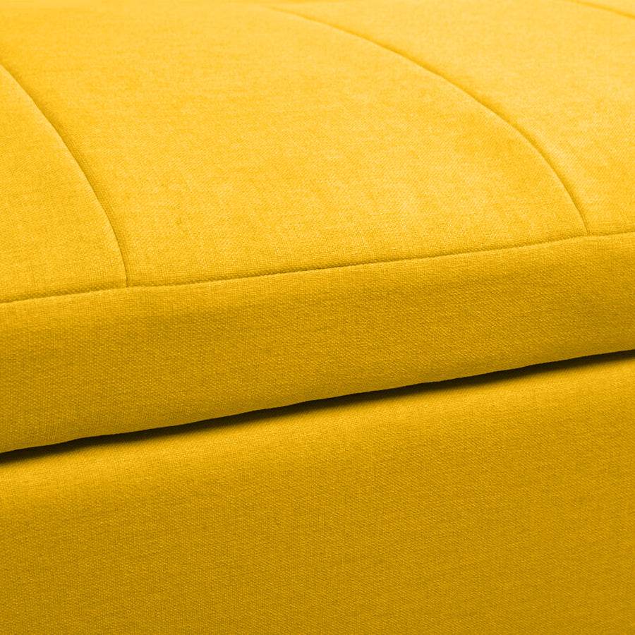 Gabreil Fabric 2 Seater Recamier In Bold Yellow Colour With Storage - Febonic Living