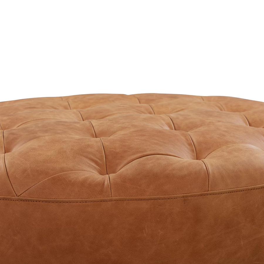 Liora Leatherette Ottoman In Cinnamon Brown Colour - Febonic Living