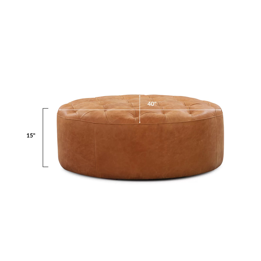 Liora Leatherette Ottoman In Cinnamon Brown Colour - Febonic Living