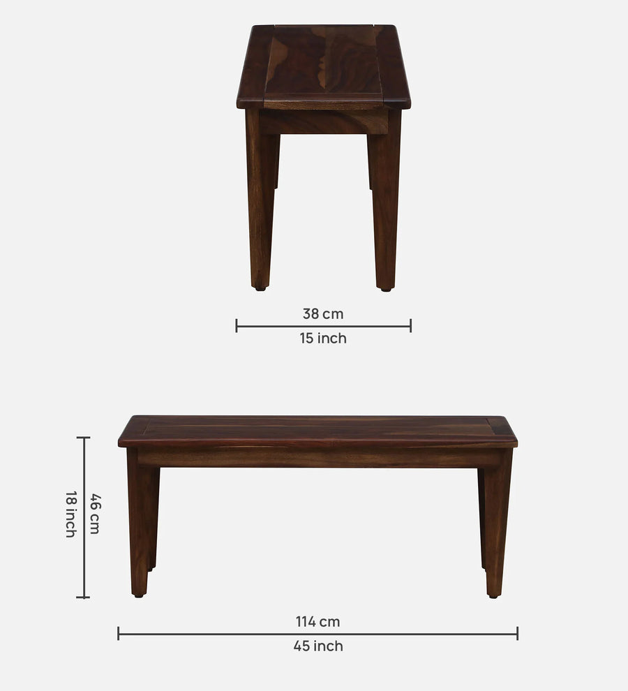 Simra Sheesham Wood 6 Seater Dining Set In Scratch Resistant Provincial Teak Finish With Bench - Febonic Living