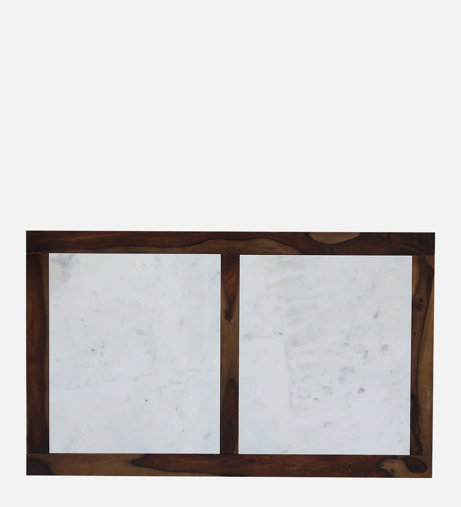 Simra 6 Seater Dining Table In Scratch Resistant Provincial Teak Finish With Marble Top - Febonic Living