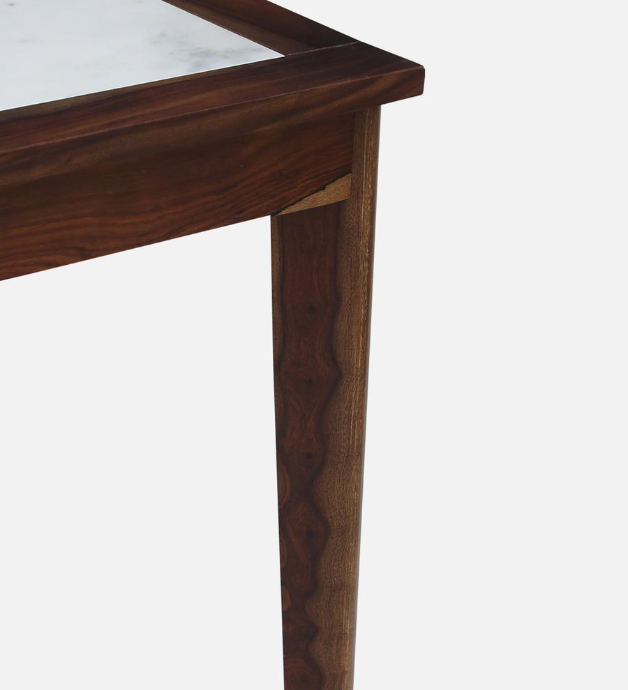 Simra 6 Seater Dining Table In Scratch Resistant Provincial Teak Finish With Marble Top - Febonic Living