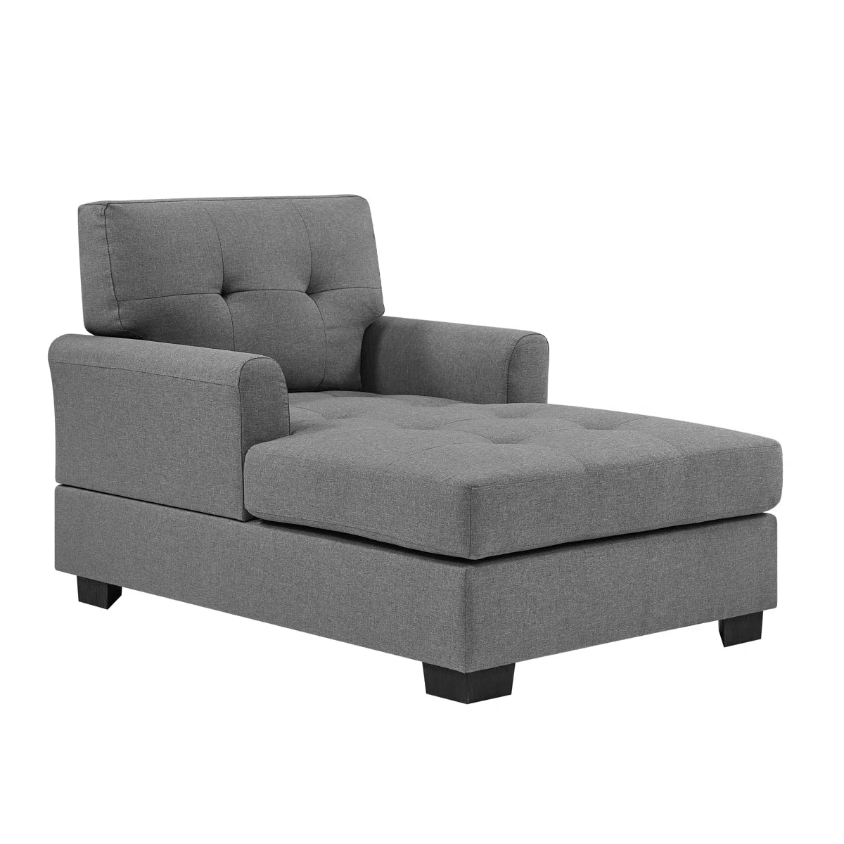 Varna Fabric Chaise Lounger In Charcoal Grey Colour