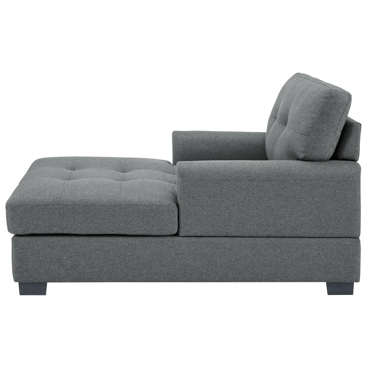 Varna Fabric Chaise Lounger In Charcoal Grey Colour