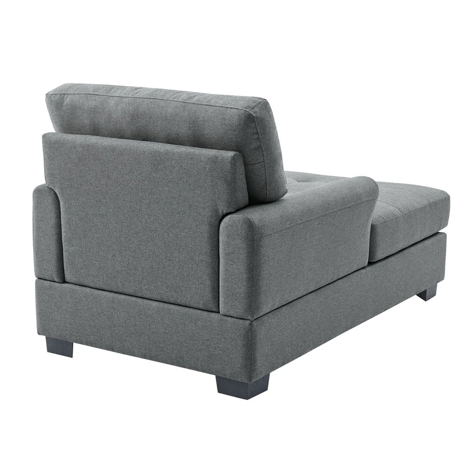 Varna Fabric Chaise Lounger In Charcoal Grey Colour - Febonic Living