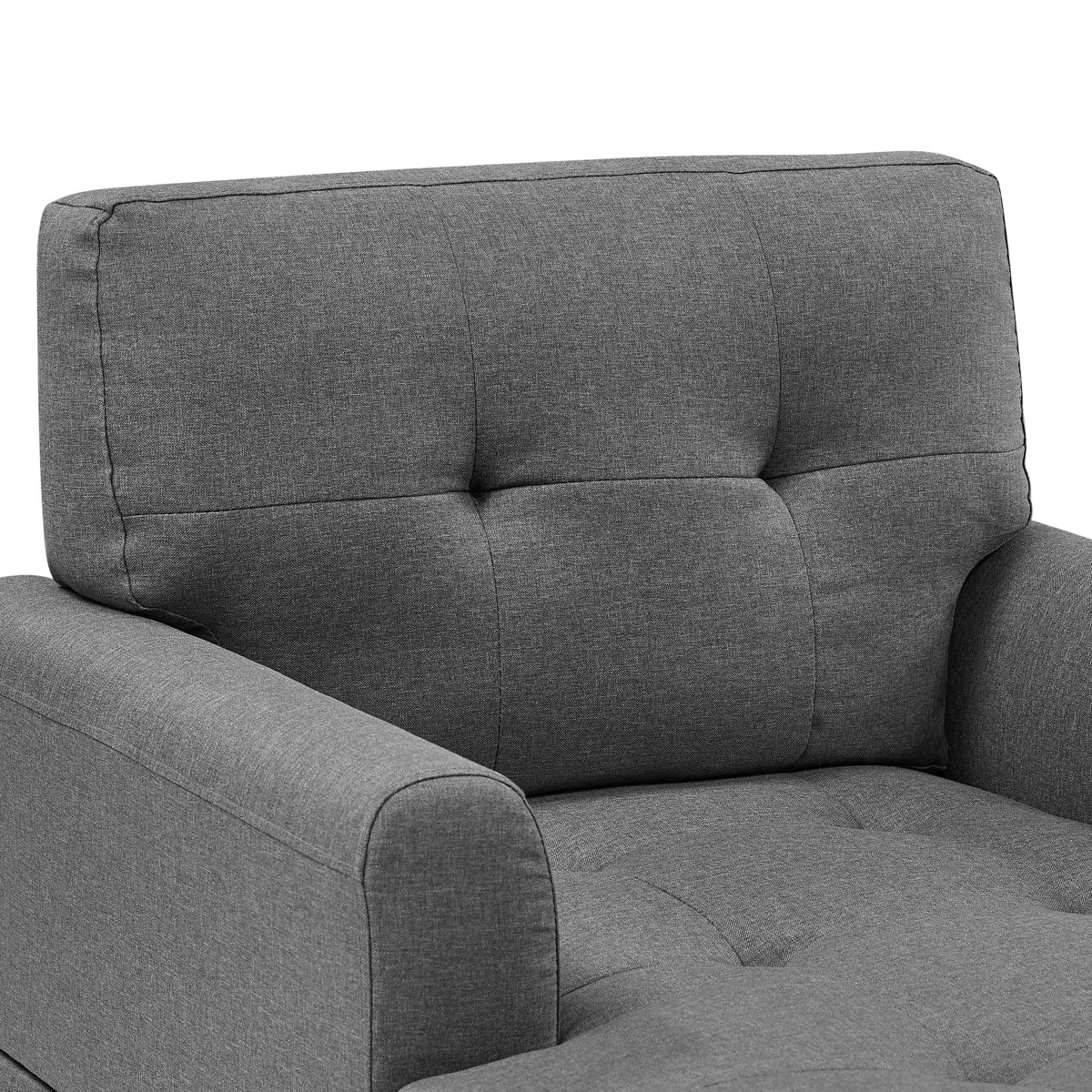Varna Fabric Chaise Lounger In Charcoal Grey Colour