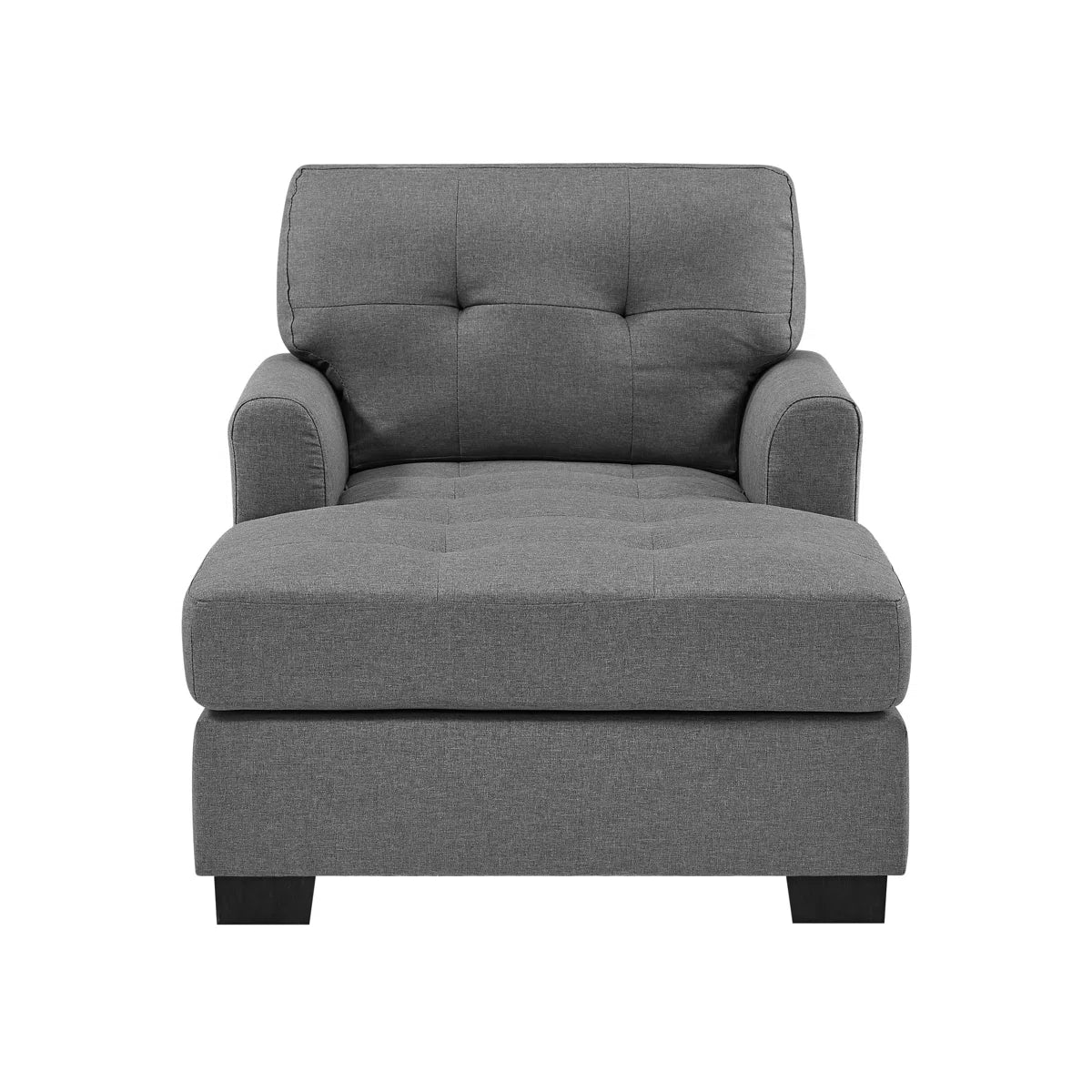 Varna Fabric Chaise Lounger In Charcoal Grey Colour