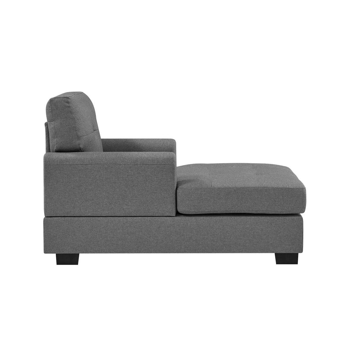 Varna Fabric Chaise Lounger In Charcoal Grey Colour