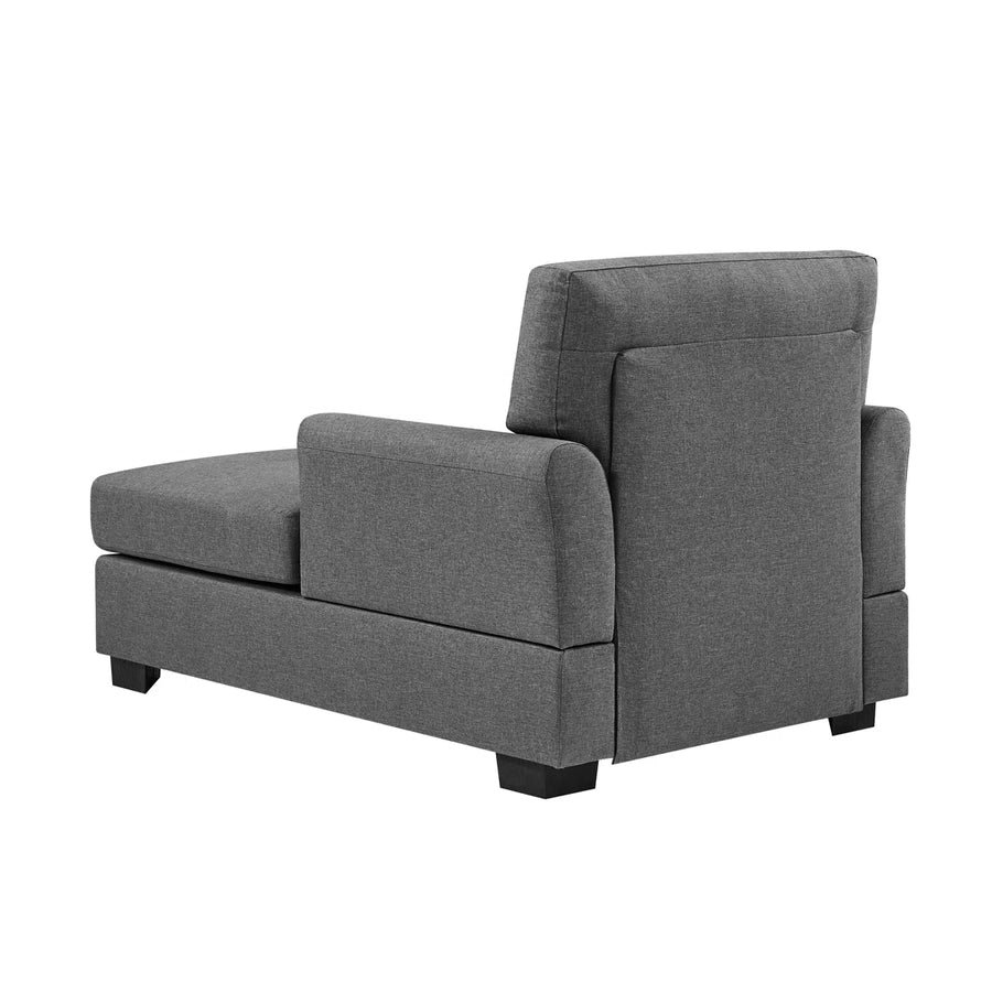 Varna Fabric Chaise Lounger In Charcoal Grey Colour - Febonic Living
