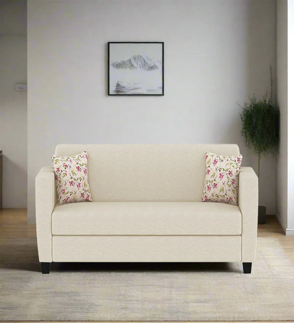 Gozi 2 Seater Fabric Sofa - Ivory Cream