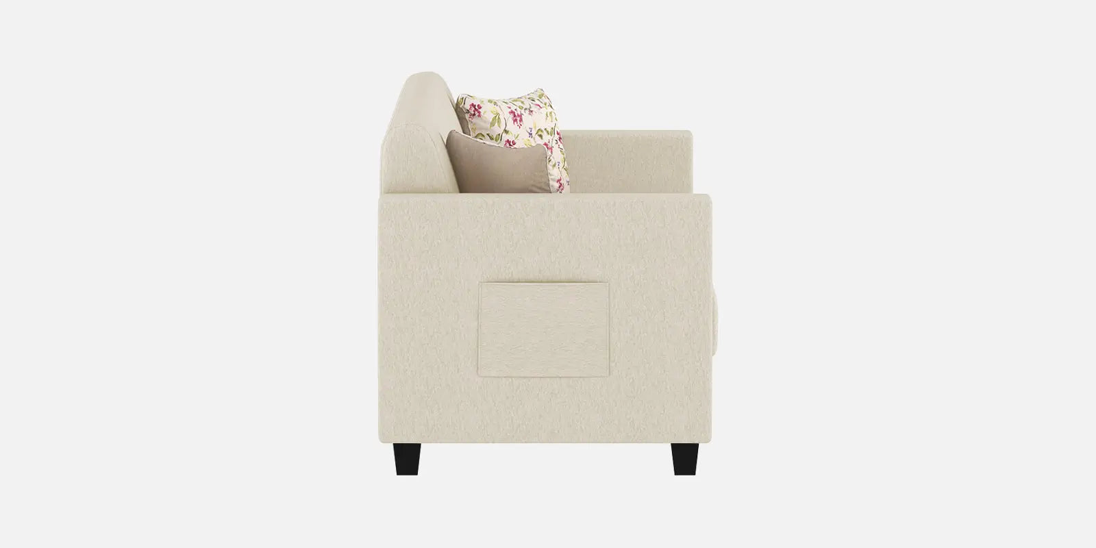 Gozi 2 Seater Fabric Sofa - Ivory Cream side view - Febonic Living