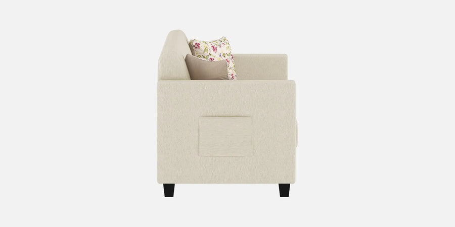 Gozi 2 Seater Fabric Sofa - Ivory Cream side view - Febonic Living
