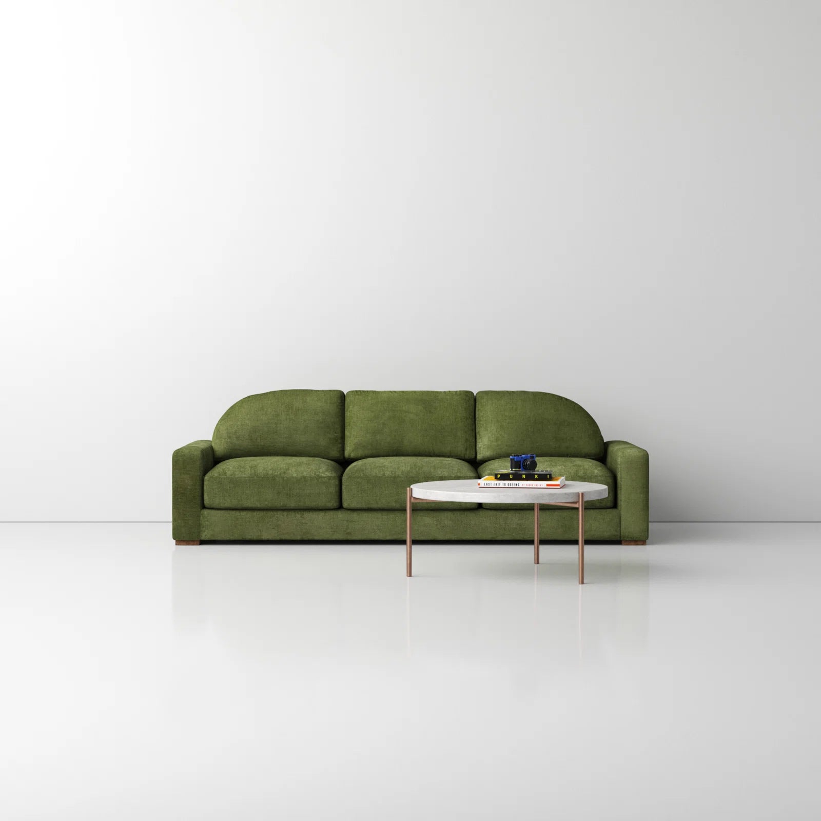 Adara Fabric 3 Seater Sofa In Olive Green Colour